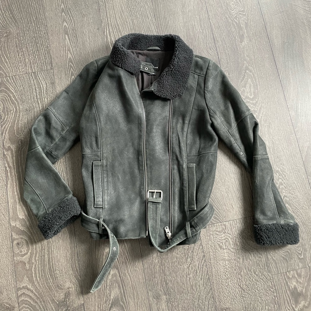 Black 100% Lamb Shearling Jacket